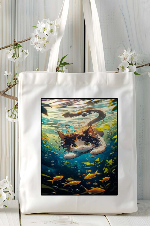 Art hedi̇ye kedi Baskılı Omuz Çanta Kişiye Özel model 1