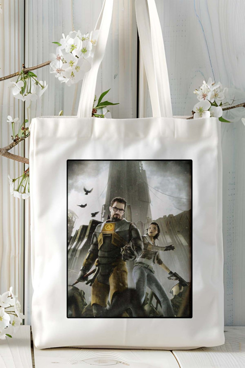 Art hedi̇ye half life Oyun Baskılı Bez Çanta Omuz Çantası Kişiye Özel model 2