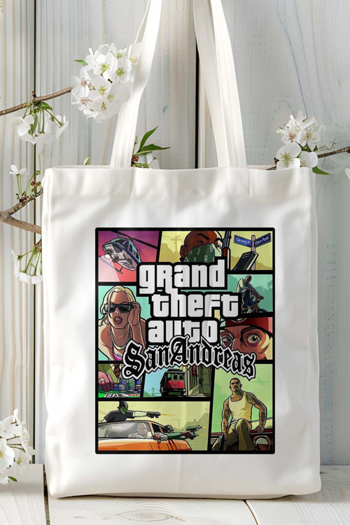 Art hedi̇ye Grand Theft Auto gta Oyun Baskılı Bez Çanta Omuz Çantası Kişiye Özel model 24