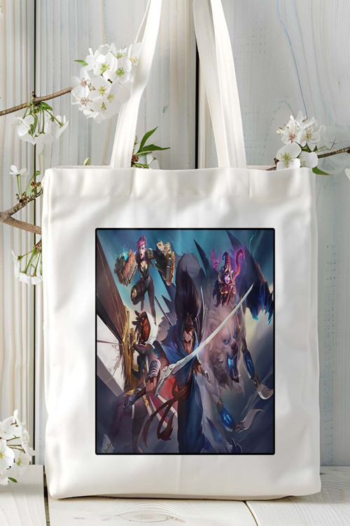 Art hedi̇ye League of Legends Oyun Baskılı Bez Çanta Omuz Çantası Kişiye Özel model 22