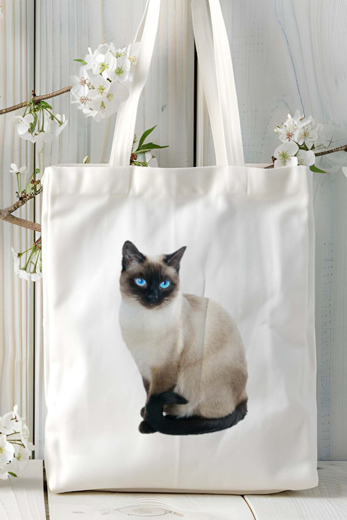Art hedi̇ye Siyam kedi Kişiye Özel Baskılı Omuz Çanta desen 3