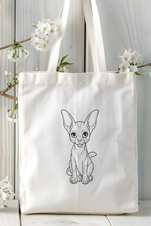 Art hedi̇ye Sphynx kedi Kişiye Özel Baskılı Omuz Çanta desen 3