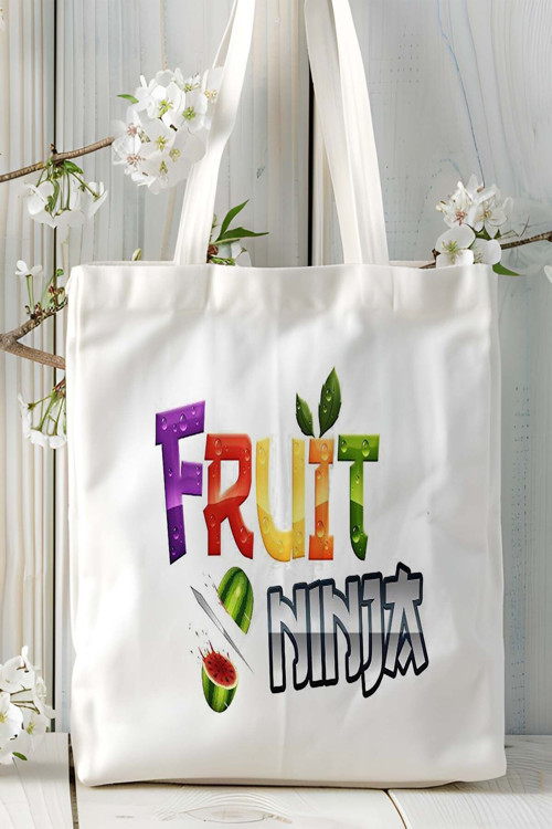 Art hedi̇ye Fruit ninja Mobil Oyun Baskılı Bez Çanta Omuz Çantası Kişiye Özel Model 1