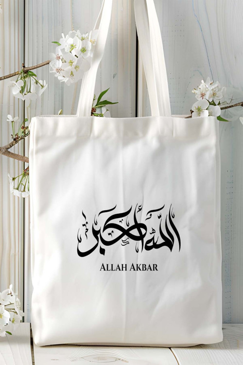 Art hedi̇ye allahuekber islam Baskılı Omuz Çanta Kişiye Özel Model 1