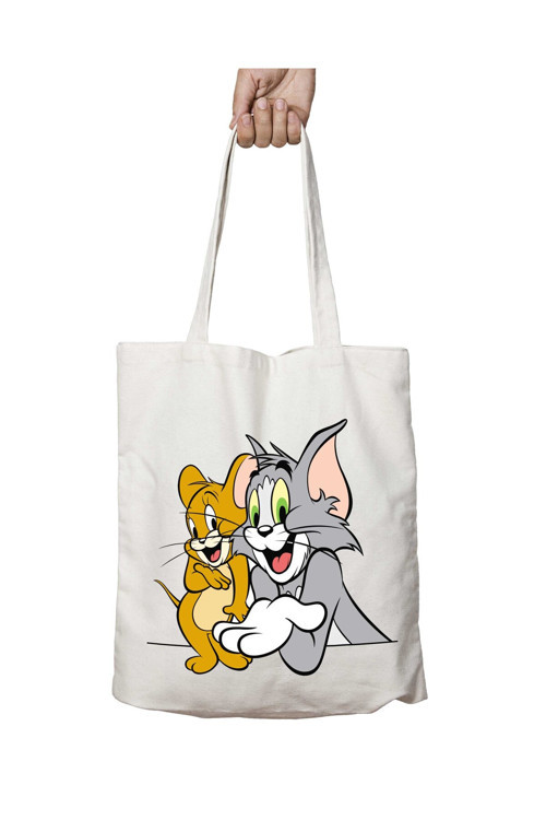 Art hedi̇ye Tom And Jerry en çok satılan iki Taraf Kalıcı Yıkanabilir Okul Plaj Omuz Bez Çanta