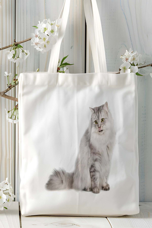 Art hedi̇ye Chinchilla kedisi kedi Kişiye Özel Baskılı Omuz Çanta desen 2