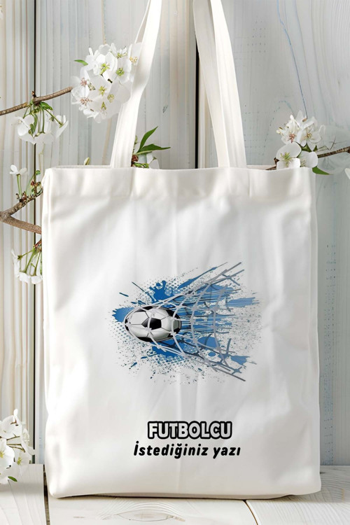 Art hedi̇ye futbolcu Baskılı bez omuz çantası kişiye özel model 2