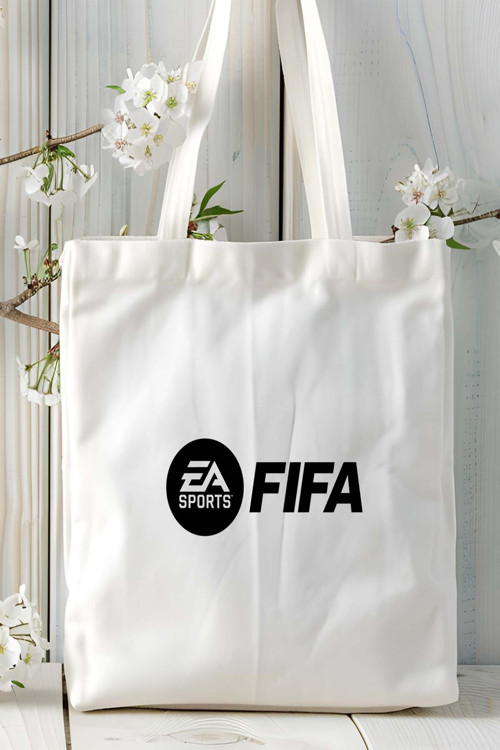Art hedi̇ye Fifa Oyun Baskılı Omuz Çantası Çift Taraflı Baskı Kişiye Özel Beyaz Model 1