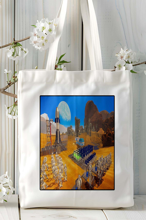 Art hedi̇ye planet crafter oyun Baskılı Omuz Çanta Kişiye Özel model 2