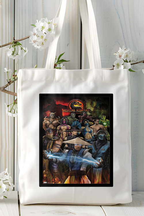 Art hedi̇ye mortal kombat Oyun Baskılı Bez Çanta Omuz Çantası Kişiye Özel model 17