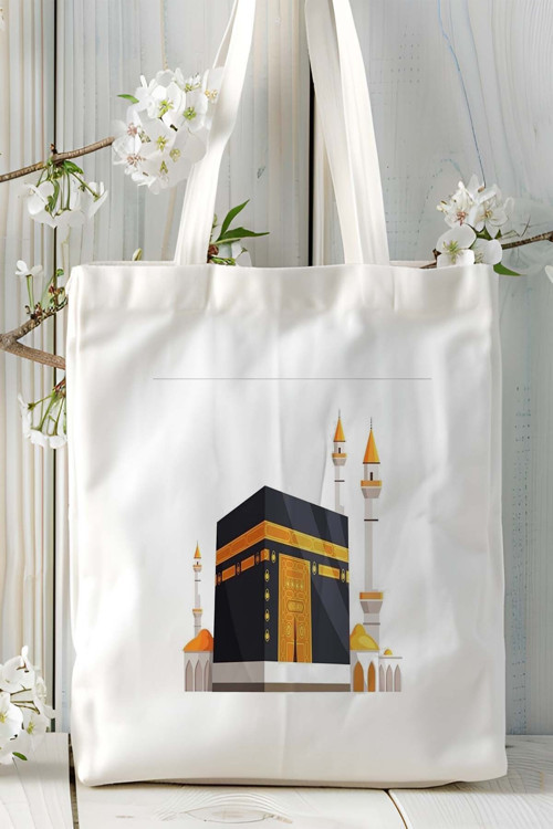 Art hedi̇ye kabe islam Baskılı Omuz Çanta Kişiye Özel Model 4