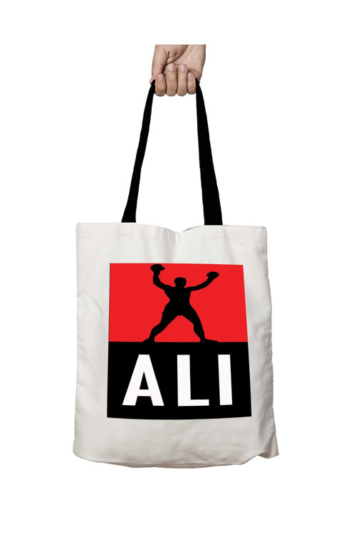 Art hedi̇ye Siyah Kulplu Muhammed Ali Boks Yıkanabilir Okul Omuz Çanta