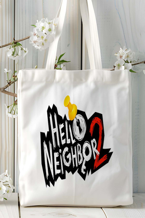 Art hedi̇ye hello neighbor Mobil Oyun Baskılı Bez Çanta Omuz Çantası Kişiye Özel Model 1