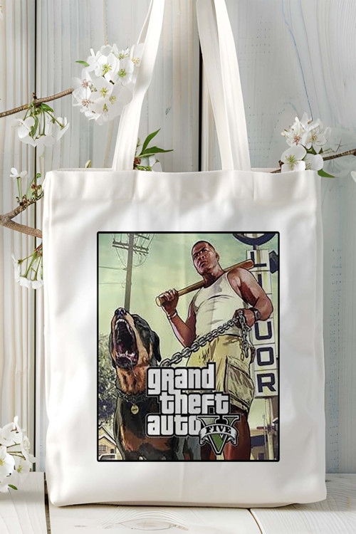 Art hedi̇ye Grand Theft Auto gta Oyun Baskılı Bez Çanta Omuz Çantası Kişiye Özel model 14