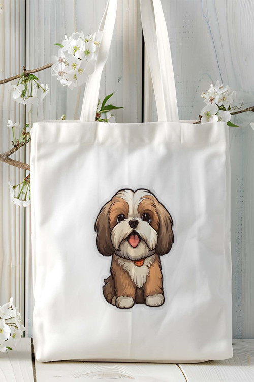 Art hedi̇ye Pekingeses Köpek Baskılı Omuz Çanta Kişiye Özel model 1