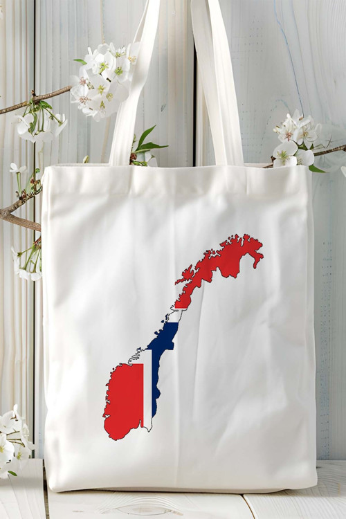 Art hedi̇ye NORVEÇ NORWAY bayrak Baskılı Bez Çanta Omuz Çantası model