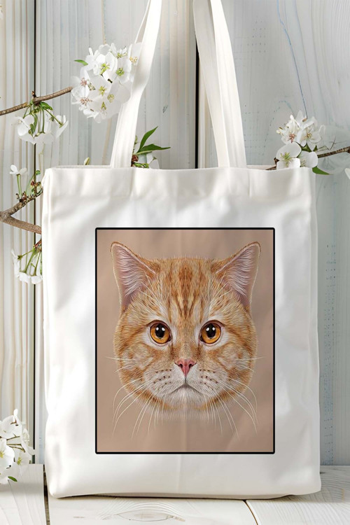 Art hedi̇ye tekir kedi Baskılı Omuz Çanta Kişiye Özel model 5