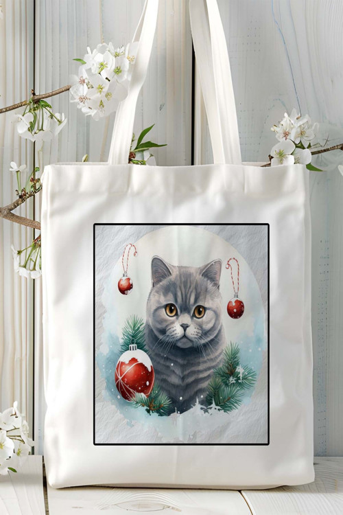 Art hedi̇ye British Shorthairt kedi Baskılı Omuz Çanta Kişiye Özel model 7