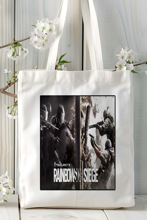 Art hedi̇ye raw six siege oyun Baskılı Bez Çanta Omuz Çantası Kişiye Özel model 3