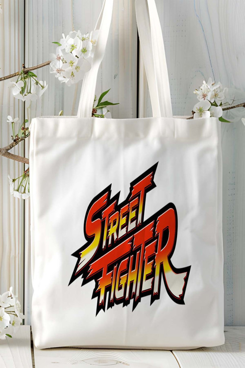 Art hedi̇ye Street Fighter Oyun Baskılı Bez Çanta Omuz Çantası model 2