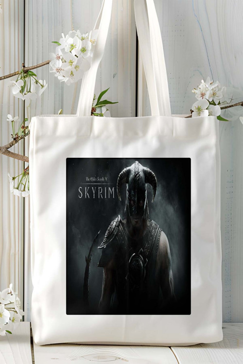 Art hedi̇ye The Elder Scrolls skyrim Oyun Baskılı Bez Çanta Omuz Çantası Kişiye Özel model 18