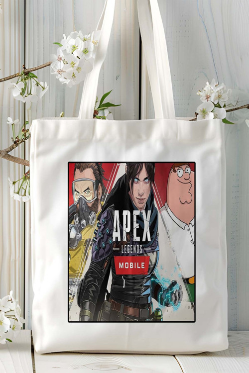 Art hedi̇ye apex mobile1 Mobil Oyun Baskılı Bez Çanta Omuz Çantası Çift tafaflı baskı kişiye özel 2