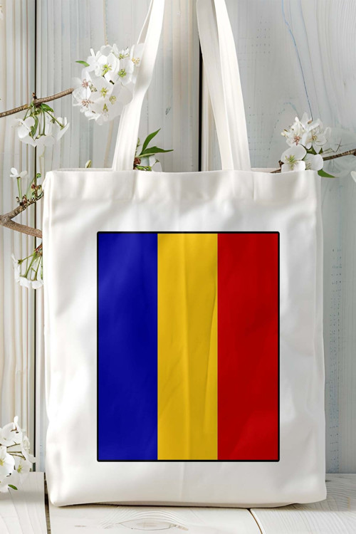 Art hedi̇ye ROMANYA ROMANIA bayrak Baskılı Bez Çanta Omuz Çantası kişiye özel model