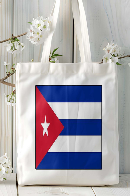Art hedi̇ye küba cuba bayrak Baskılı Bez Çanta Omuz Çantası kişiye özel model