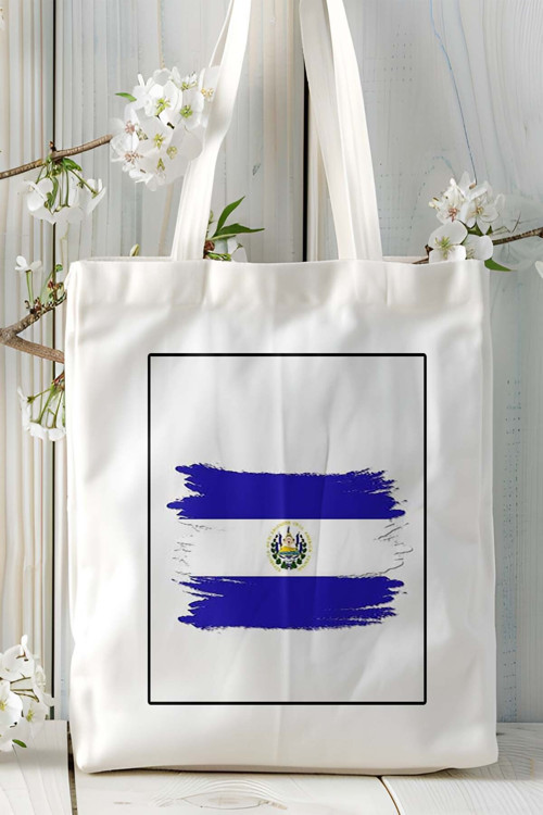 Art hedi̇ye el salvador bayrak Baskılı Bez Çanta Omuz Çantası kişiye özel model