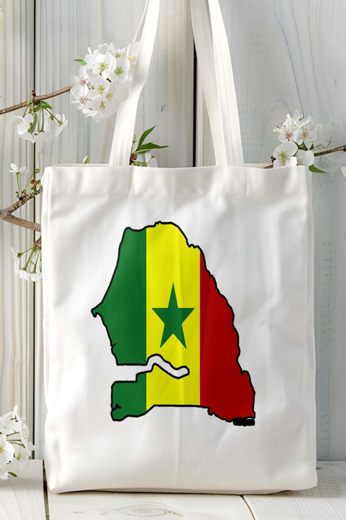 Art hedi̇ye senegal bayrak Baskılı Bez Çanta Omuz Çantası kişiye özel model