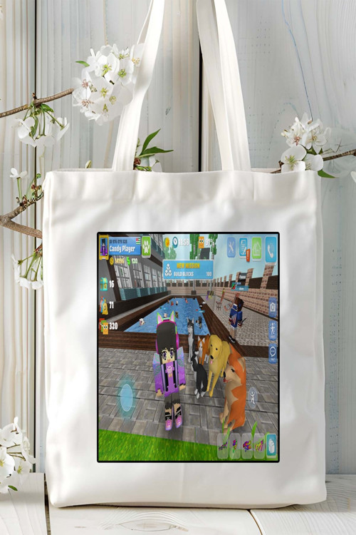 Art hedi̇ye school party craft Mobil Oyun Baskılı Bez Çanta Omuz Çantası Çift tafaflı baskı kişiye özel 5