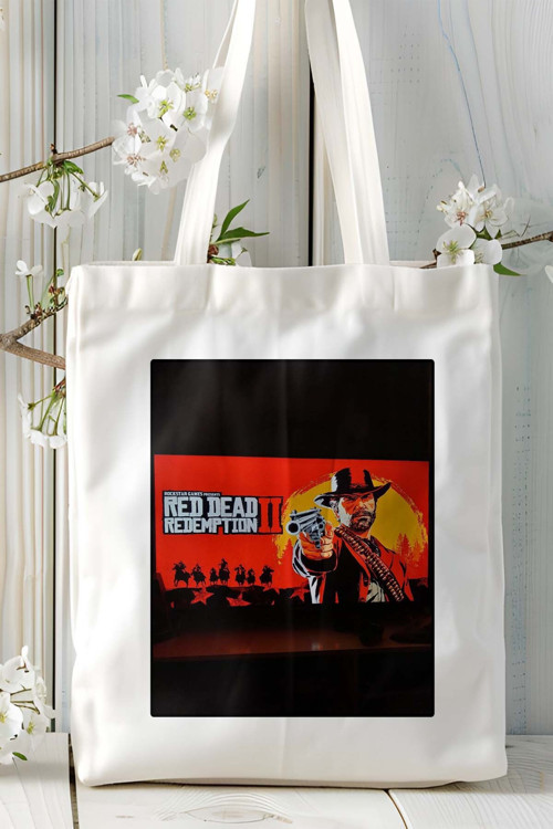 Art hedi̇ye Red Dead Redemption Oyun Baskılı Bez Çanta Omuz Çantası Kişiye Özel model 2