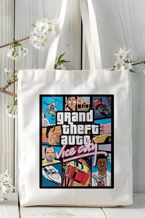 Art hedi̇ye Grand Theft Auto gta Oyun Baskılı Bez Çanta Omuz Çantası Kişiye Özel model 27