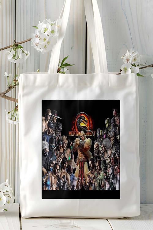 Art hedi̇ye mortal kombat Oyun Baskılı Bez Çanta Omuz Çantası Kişiye Özel model 5