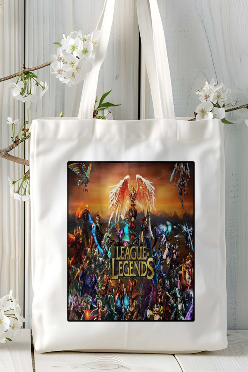 Art hedi̇ye League of Legends Oyun Baskılı Bez Çanta Omuz Çantası Kişiye Özel model 19
