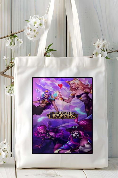 Art hedi̇ye League of Legends Oyun Baskılı Bez Çanta Omuz Çantası Kişiye Özel model 6