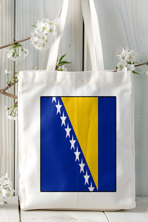 Art hedi̇ye bosna hersek Bosnia and Herzegovinabayrak Baskılı Bez Çanta Omuz Çantası kişiye özel model