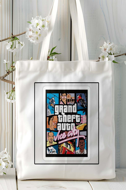 Art hedi̇ye Grand Theft Auto gta Oyun Baskılı Bez Çanta Omuz Çantası Kişiye Özel model 9