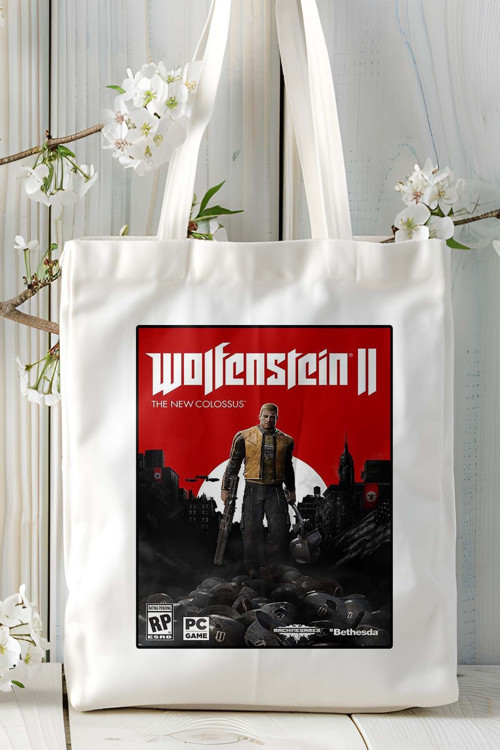 Art hedi̇ye Wolfenstein Oyun Baskılı Omuz Çanta Kişiye Özel model 3