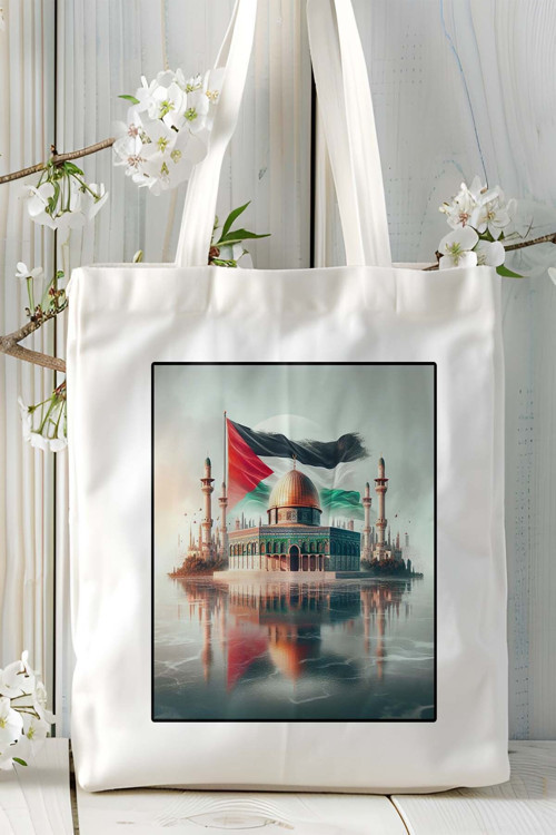 Art hedi̇ye mescidi aksa İslamiyet Baskılı Omuz Çanta kişiye özel model 4