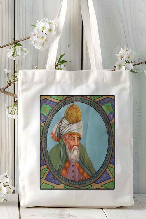 Art hedi̇ye mevlana İslamiyet Baskılı Bez Çanta Omuz Çantası kişiye özel model 22