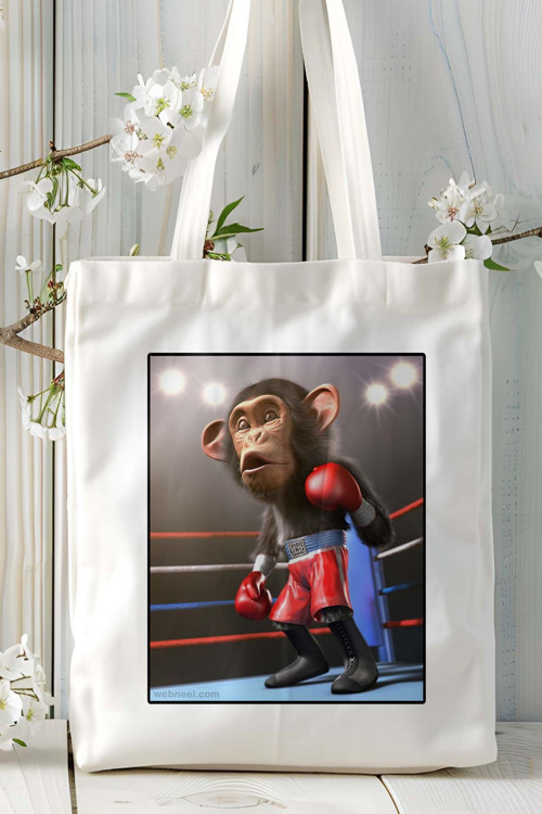 Art hedi̇ye maymun Baskılı Omuz Çanta kişiye özel model 6
