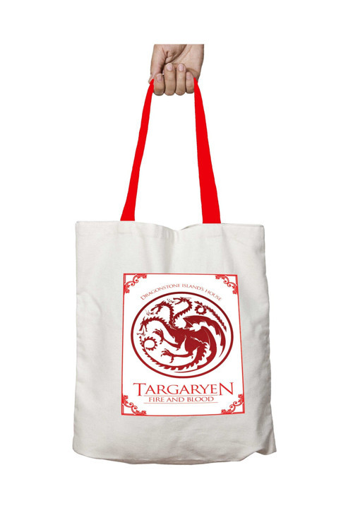 Art hedi̇ye Kırmızı Kulplu Game Of Thrones Targaryen House Yıkanabilir Omuz Çanta