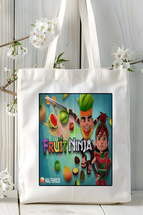 Art hedi̇ye fruit ninja Mobil Oyun Baskılı Bez Çanta Omuz Çantası Çift tafaflı baskı kişiye özel 3
