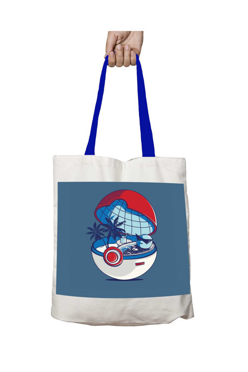Art hedi̇ye Mavi Kulplu Blue Pokehouse Squirtle Pokemon Yıkanabilir Omuz Çanta