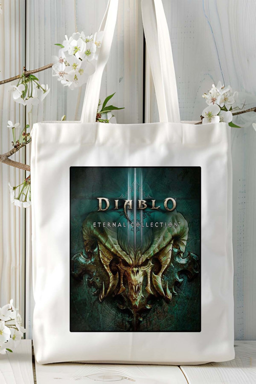 Art hedi̇ye diablo Oyun Baskılı Bez Çanta Omuz Çantası Kişiye Özel model 13