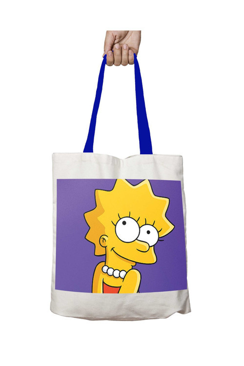Art hedi̇ye Mavi Kulplu Lisa Simpson Yıkanabilir Omuz Çanta