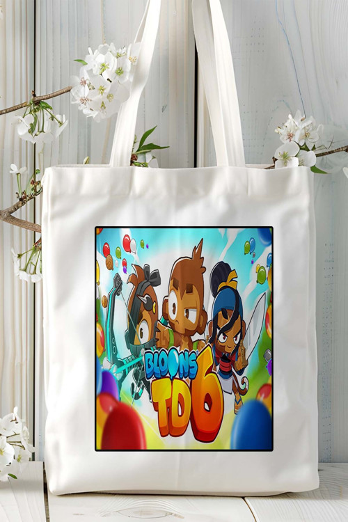 Art hedi̇ye Bloons TD 6 Mobil Oyun Baskılı Omuz Çanta Çift tafaflı baskı kişiye özel 10