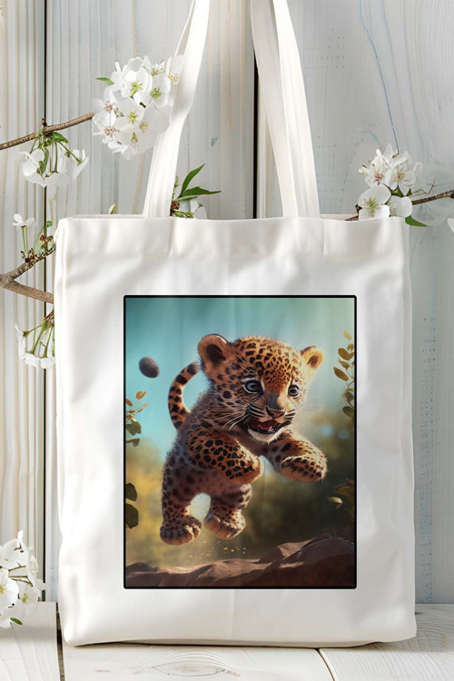 Art hedi̇ye jaguar Baskılı Omuz Çanta kişiye özel model 1