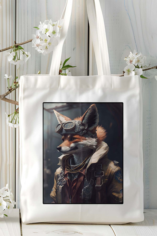 Art hedi̇ye tilki Baskılı Omuz Çanta kişiye özel model 3